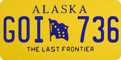 AK license plate GOI736