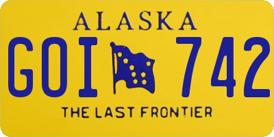 AK license plate GOI742