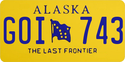AK license plate GOI743