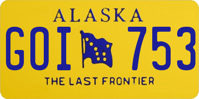 AK license plate GOI753