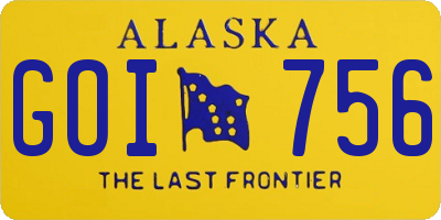 AK license plate GOI756