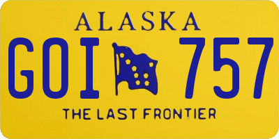 AK license plate GOI757