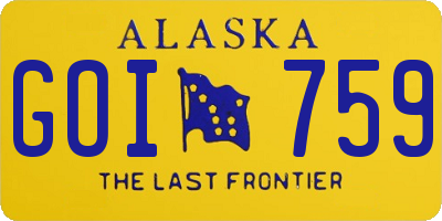 AK license plate GOI759