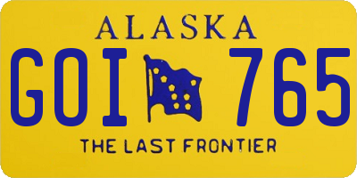 AK license plate GOI765