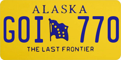 AK license plate GOI770