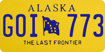 AK license plate GOI773