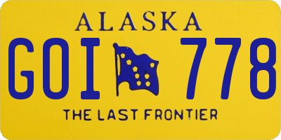 AK license plate GOI778