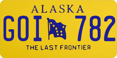 AK license plate GOI782