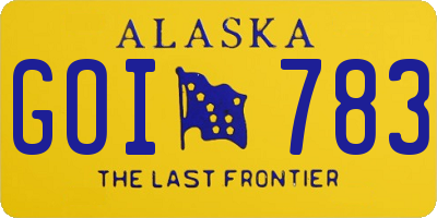 AK license plate GOI783