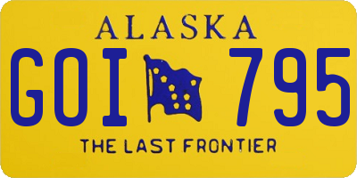 AK license plate GOI795