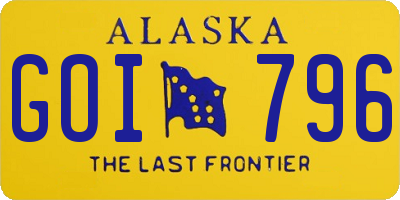 AK license plate GOI796
