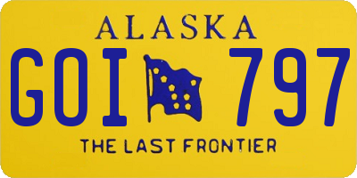 AK license plate GOI797
