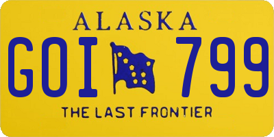 AK license plate GOI799