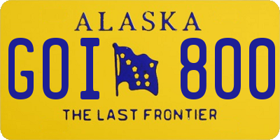 AK license plate GOI800
