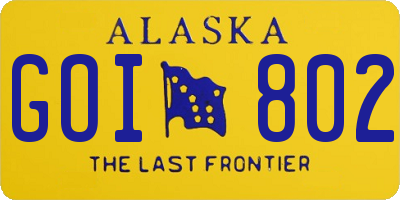 AK license plate GOI802