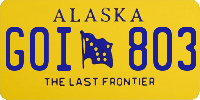 AK license plate GOI803