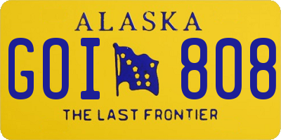 AK license plate GOI808