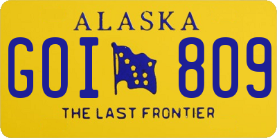 AK license plate GOI809