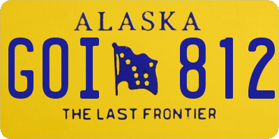 AK license plate GOI812