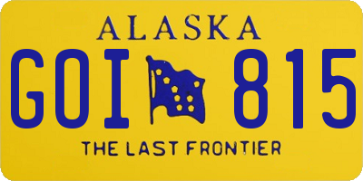 AK license plate GOI815