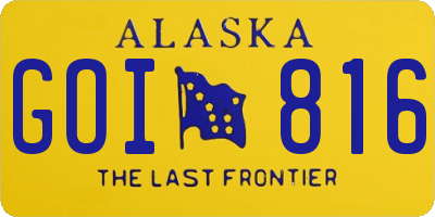 AK license plate GOI816