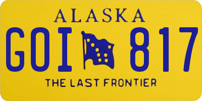 AK license plate GOI817