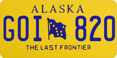 AK license plate GOI820