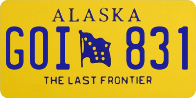 AK license plate GOI831