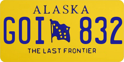 AK license plate GOI832