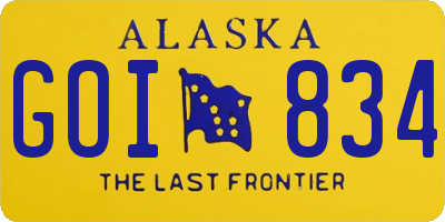 AK license plate GOI834