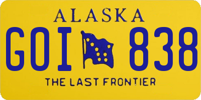 AK license plate GOI838