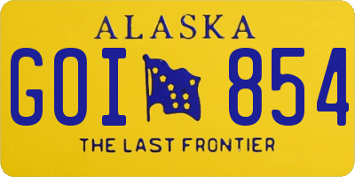 AK license plate GOI854