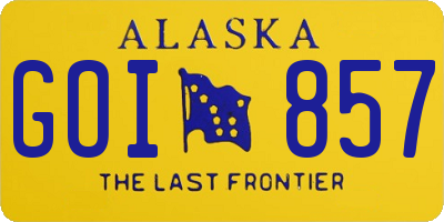 AK license plate GOI857