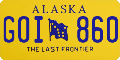 AK license plate GOI860
