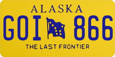 AK license plate GOI866