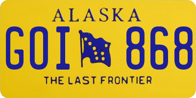 AK license plate GOI868