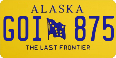 AK license plate GOI875