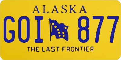 AK license plate GOI877