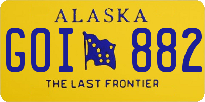 AK license plate GOI882