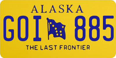 AK license plate GOI885