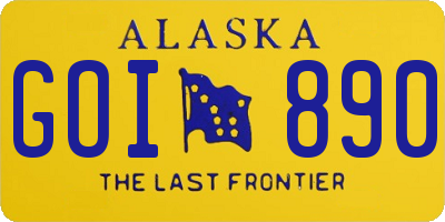 AK license plate GOI890