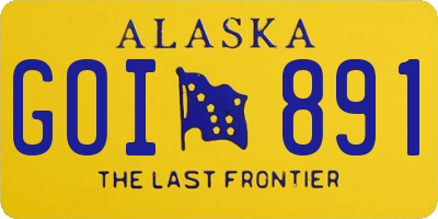 AK license plate GOI891