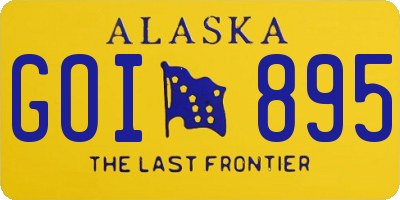 AK license plate GOI895