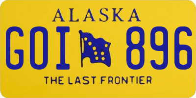 AK license plate GOI896