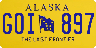 AK license plate GOI897