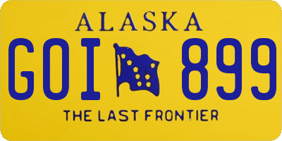 AK license plate GOI899