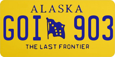 AK license plate GOI903