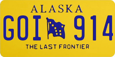 AK license plate GOI914