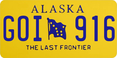 AK license plate GOI916