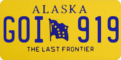 AK license plate GOI919